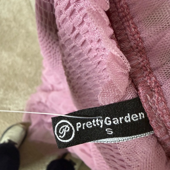 Women’s Midi Tiered Mesh Dress in Dusty Mauve - Picture 2 of 2